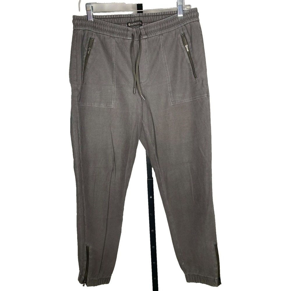 Athleta Size‎ 10 Farallon Jogger Pants Gray Cotton Spandex Drawstring comfy